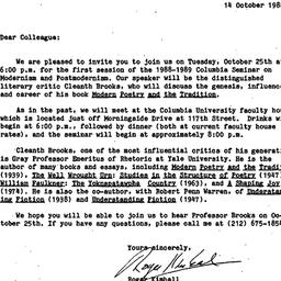 Announcements, 1988-10-14. ...