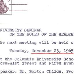 Announcements, 1965-11-03. ...