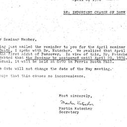 Announcements, 1976-04-08. ...