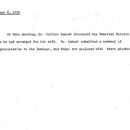Minutes, 1975-10-08. Death,...