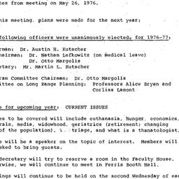 Minutes, 1976-05-26. Death,...