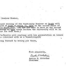 Announcements, 1976-03-17. ...