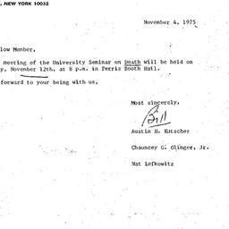 Announcements, 1975-11-04. ...