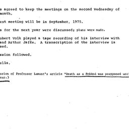 Minutes, 1976-06-04. Death,...