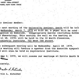 Announcements, 1979-03-07. ...