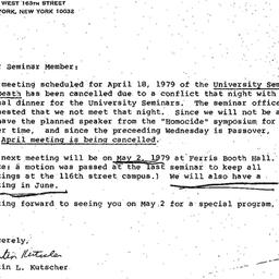 Announcements, 1979-05-02. ...