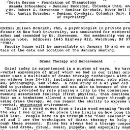 Minutes, 1989-12-13. Death,...