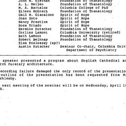 Minutes, 1990-03-14. Death,...