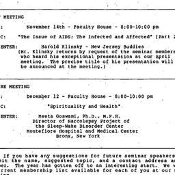 Announcements, 1990-10-19. ...