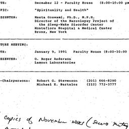 Announcements, 1990-11-27. ...