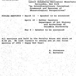 Announcements, 1991-02-13. ...