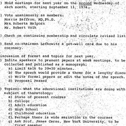 Minutes, 1974-04-05. Death,...
