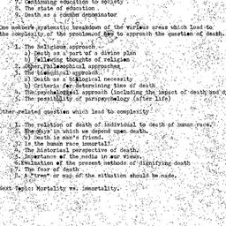 Minutes, 1973-11-07. Death,...