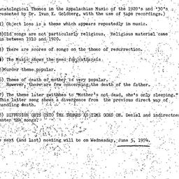 Minutes, 1974-05-01. Death,...