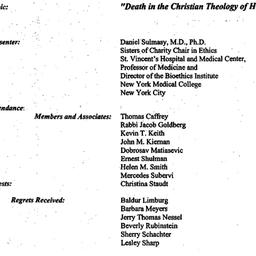 Minutes, 2000-12-13. Death,...