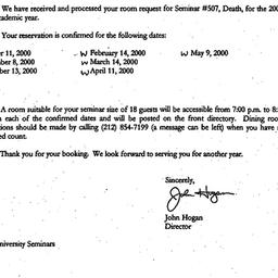 Correspondence, 2001-05-22....