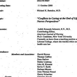 Minutes, 2000-10-11. Death,...