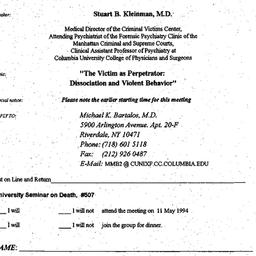 Announcements, 1994-04-30. ...