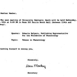 Announcements, 1982-03-10. ...