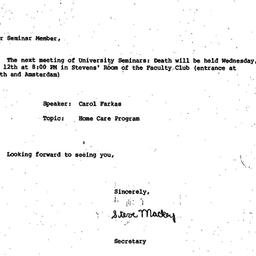 Announcements, 1982-05-12. ...