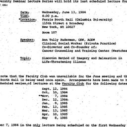 Minutes, 1984-05-16. Death,...