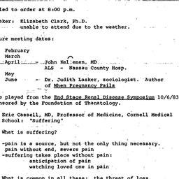 Minutes, 1984-01-11. Death,...