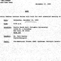 Announcements, 1983-11-17. ...
