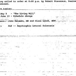 Minutes, 1984-04-11. Death,...