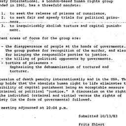 Minutes, 1983-10-12. Death,...