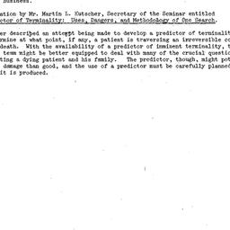 Minutes, 1977-01-26. Death,...