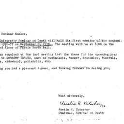 Announcements, 1976-09-08. ...
