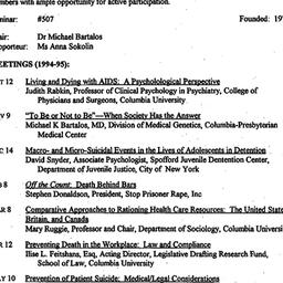 Schedules, Death, seminar 5...