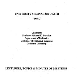 Schedules, Death, seminar 5...
