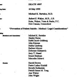 Minutes, 1995-05-10. Death,...