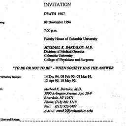 Announcements, 1994-11-09. ...
