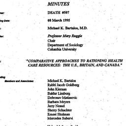 Minutes, 1995-03-08. Death,...