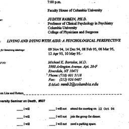 Announcements, 1994-10-12. ...