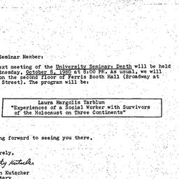 Announcements, 1980-10-08. ...