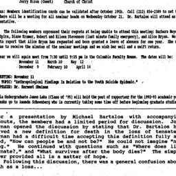 Minutes, 1992-11-06. Death,...