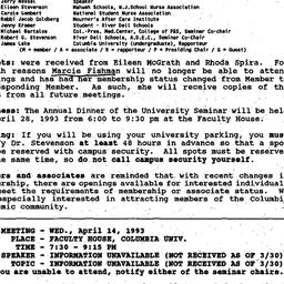 Minutes, 1993-02-01. Death,...