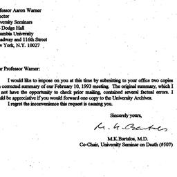 Correspondence, 1993-03-15....