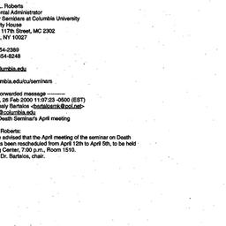 Correspondence, 2000-03-02....