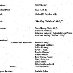 Announcements, 2000-05-10. ...