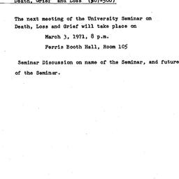 Announcements, 1971-02-26. ...
