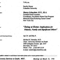 Announcements, 1996-03-13. ...