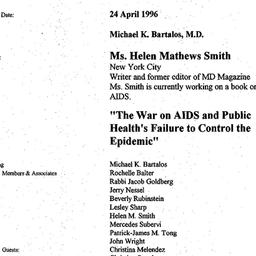 Minutes, 1996-04-24. Death,...