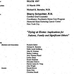 Minutes, 1996-03-13. Death,...