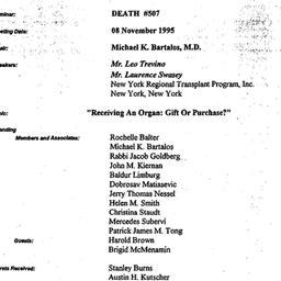 Minutes, 1995-11-08. Death,...