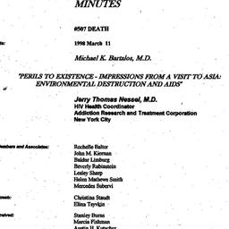 Minutes, 1998-03-11. Death,...