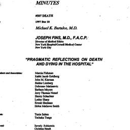 Minutes, 1997-12-10. Death,...